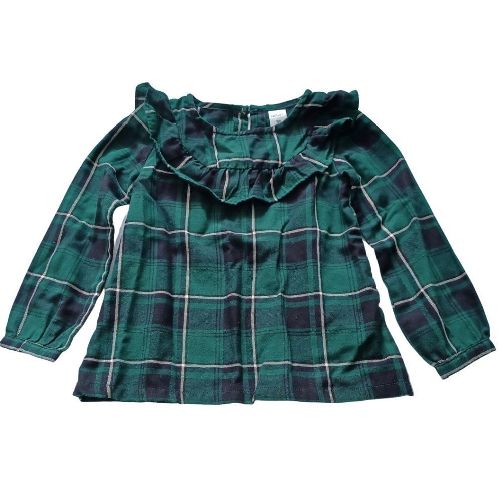 𝅺george 3T green long sleeve shirt